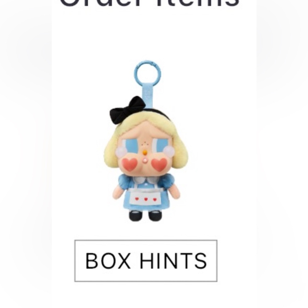 Pop Mart Cry Baby Crying Again She’s Alice vinyl face plush pendant